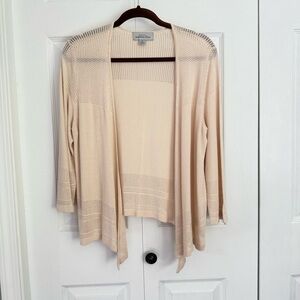 Hampshire Studio Knit Women's Cream 3/4 Sleeve‎ Cardigan size XL